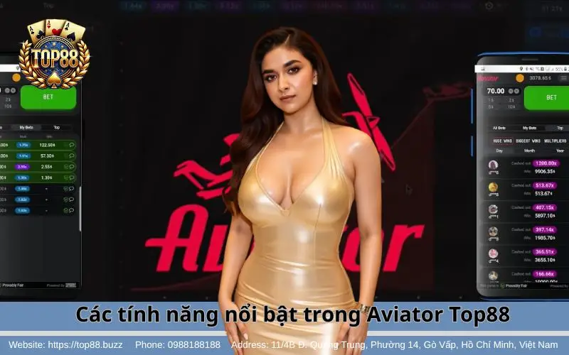 Những tính năng nổi bật trong game Aviator tại Top88
